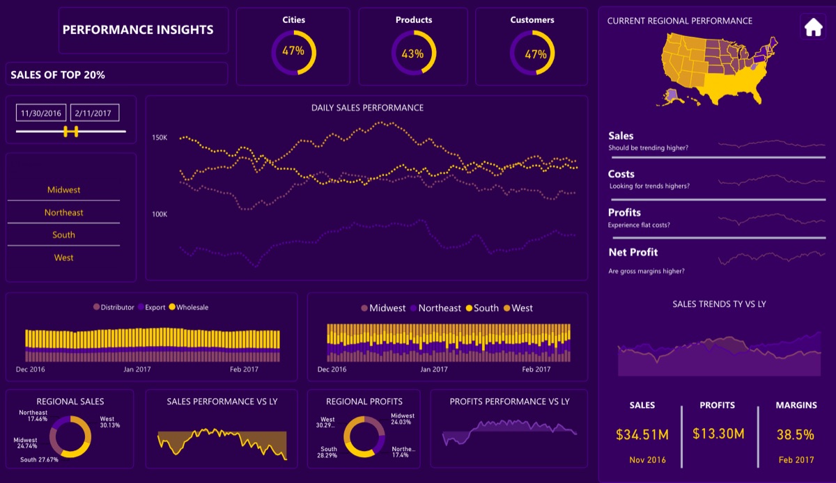 Regional profit Insights Dashboard preview